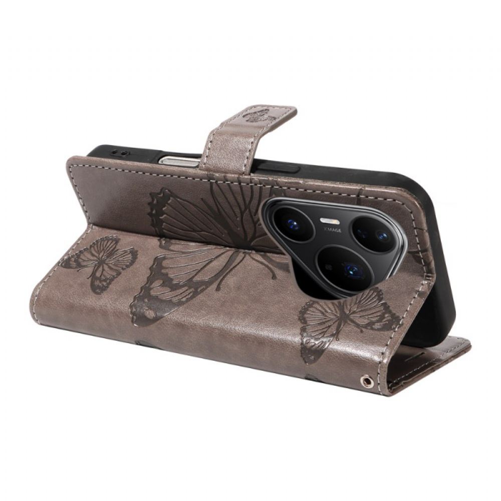 Kožený Kryt Na Huawei Pura 80 Pro Obří Motýli