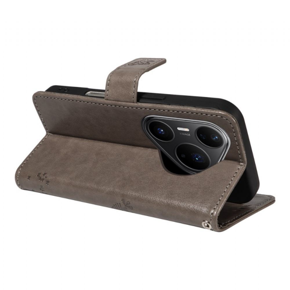 Peněženková Pouzdra Huawei Pura 80 Pro Kryty Na Mobil Vzor Kočky A Stromu