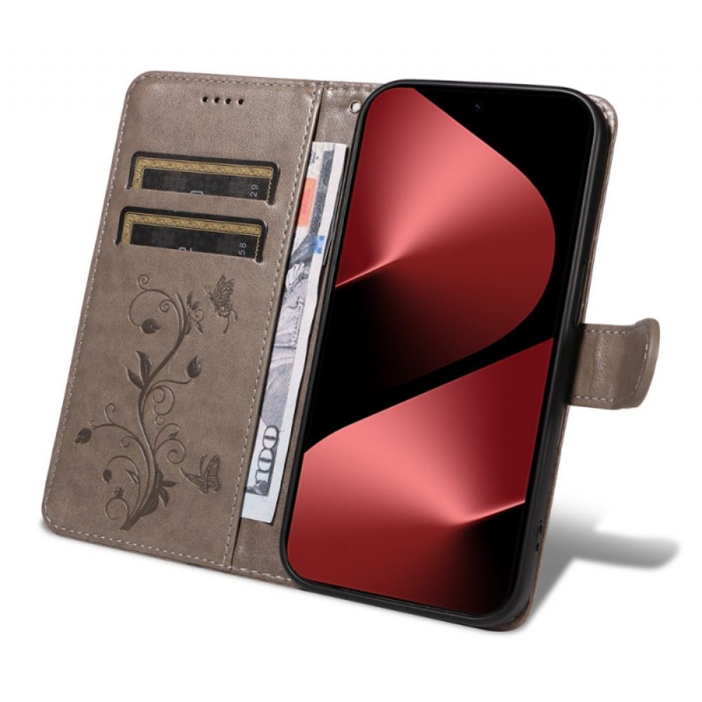 Peněženková Pouzdra Huawei Pura 80 Pro Květinový Vzor