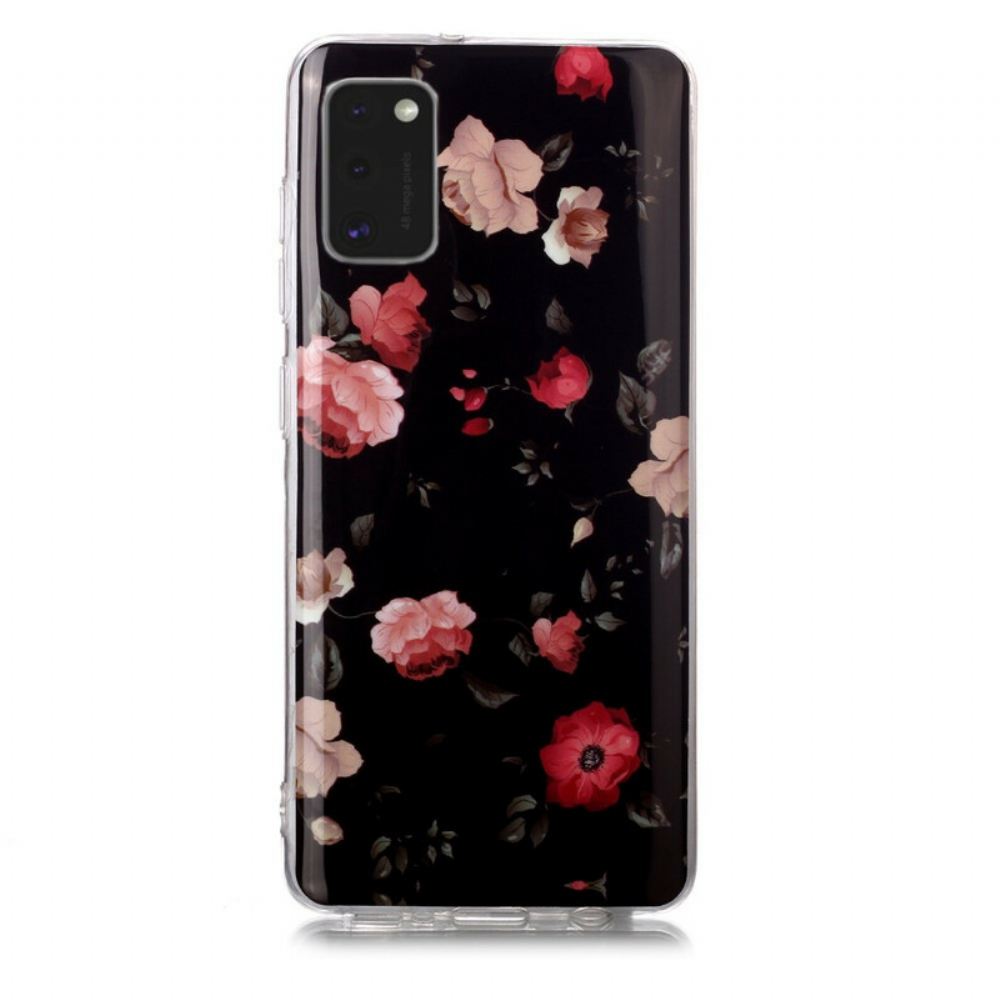 Kryt Na Samsung Galaxy A41 Fluorescenční Květinová Řada