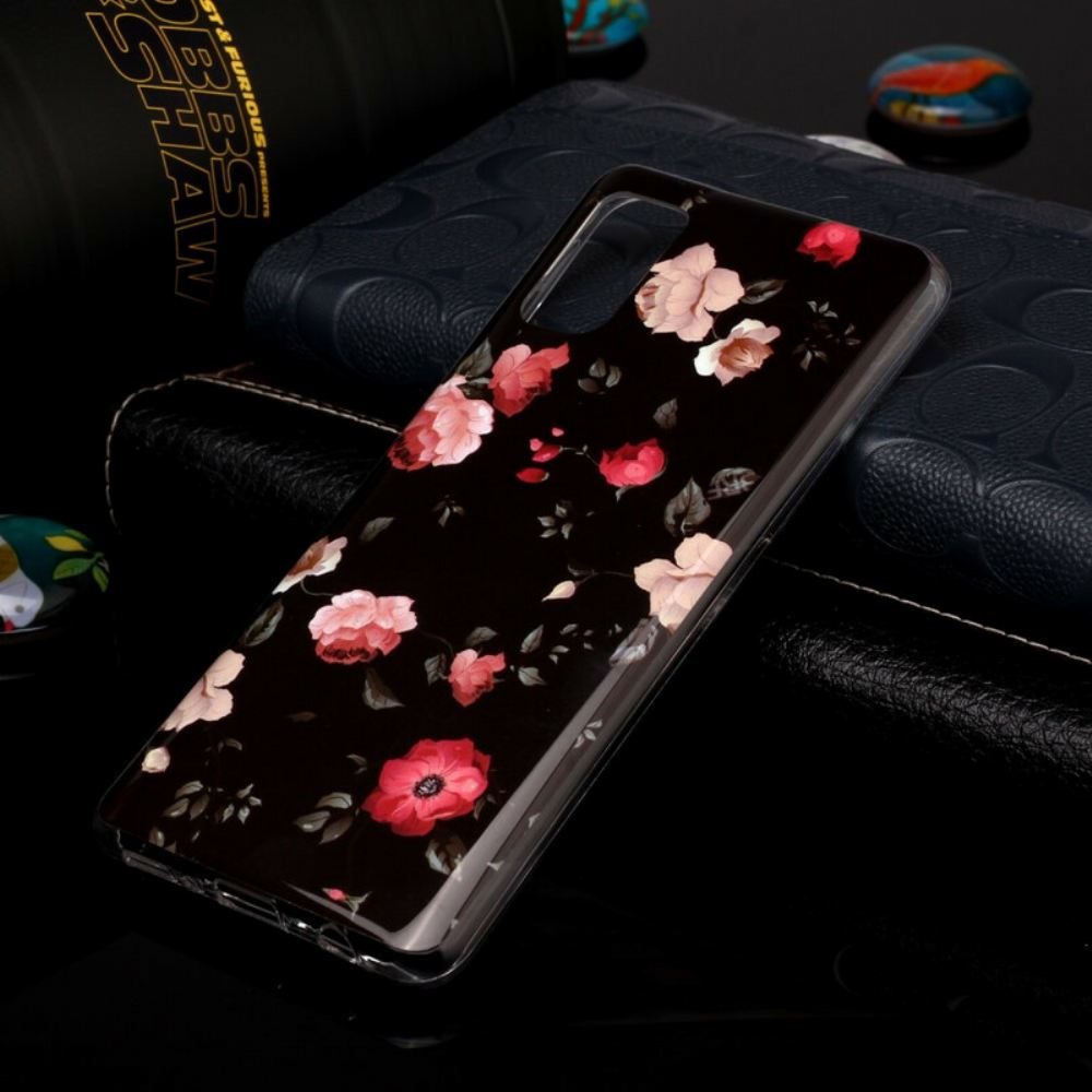 Kryt Na Samsung Galaxy A41 Fluorescenční Květinová Řada