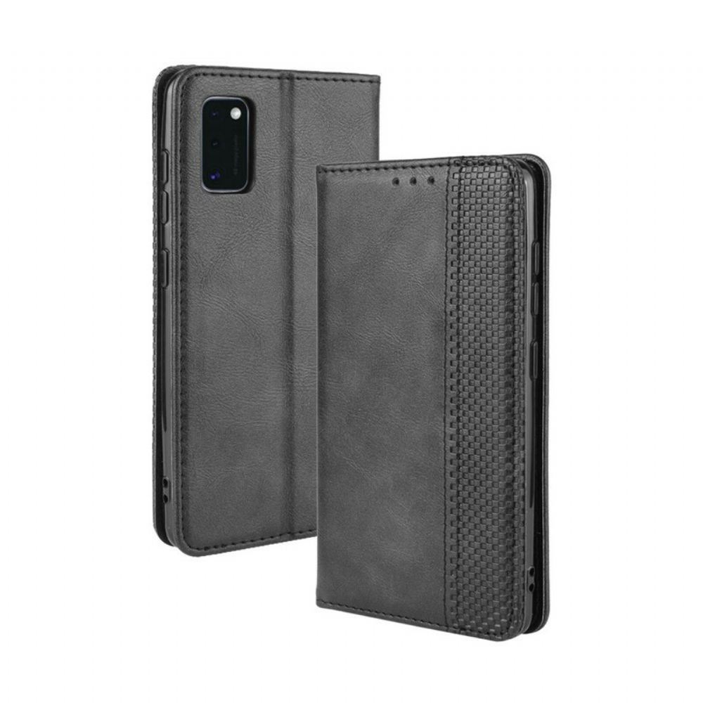 Kryty Na Mobil Na Samsung Galaxy A41 Flipové Pouzdro Stylizovaný Vintage Kožený Efekt