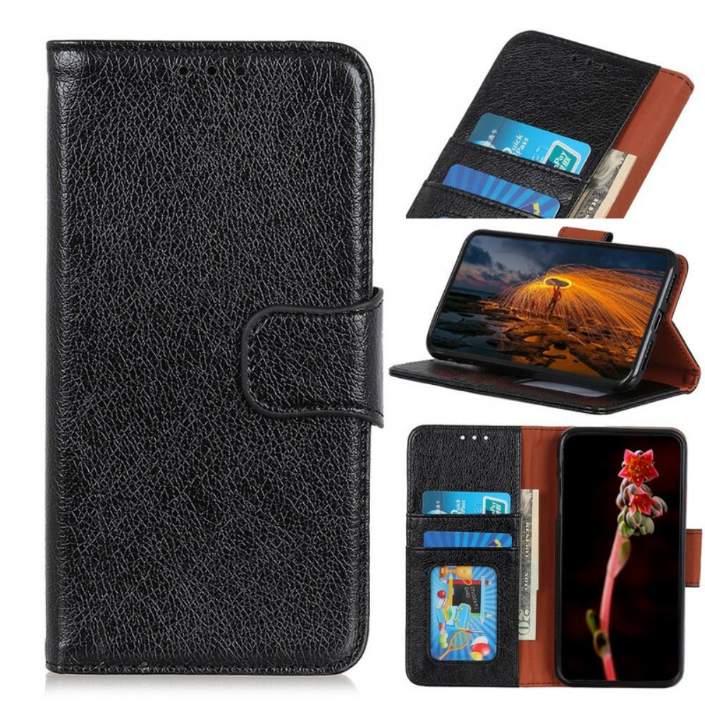 Flipové Pouzdro Na Samsung Galaxy S21 5G Dělená Kůže Nappa