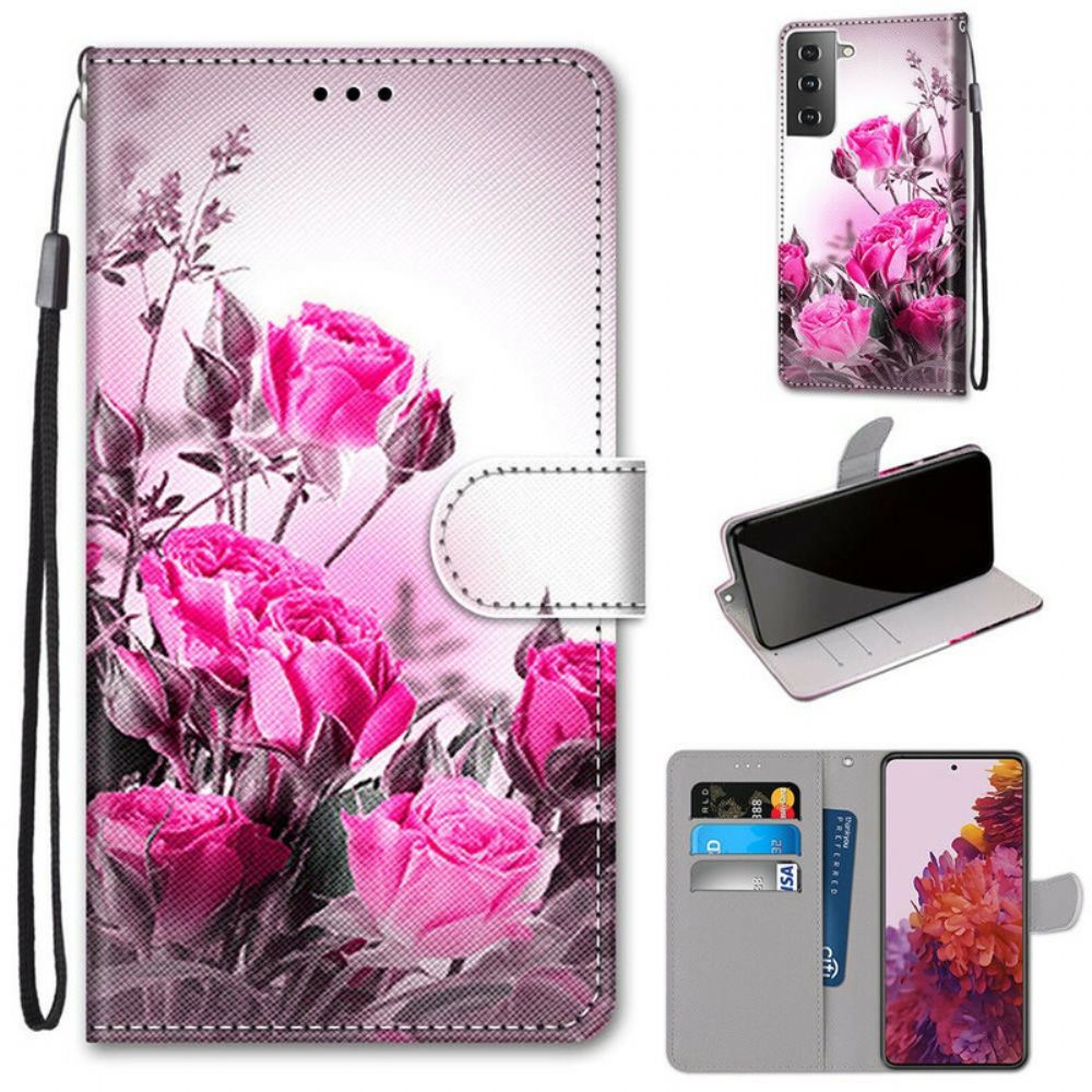Flipové Pouzdro Na Samsung Galaxy S21 5G Kouzelné Květiny