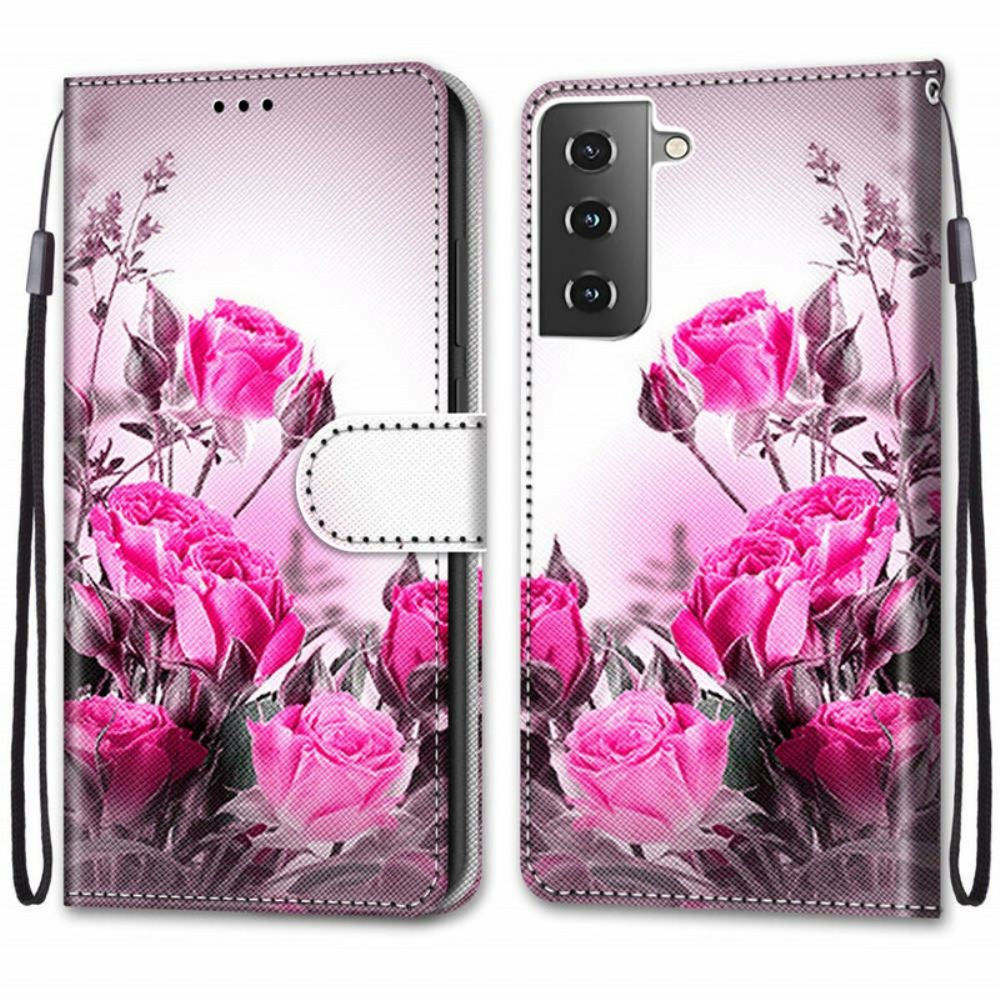 Flipové Pouzdro Na Samsung Galaxy S21 5G Kouzelné Květiny