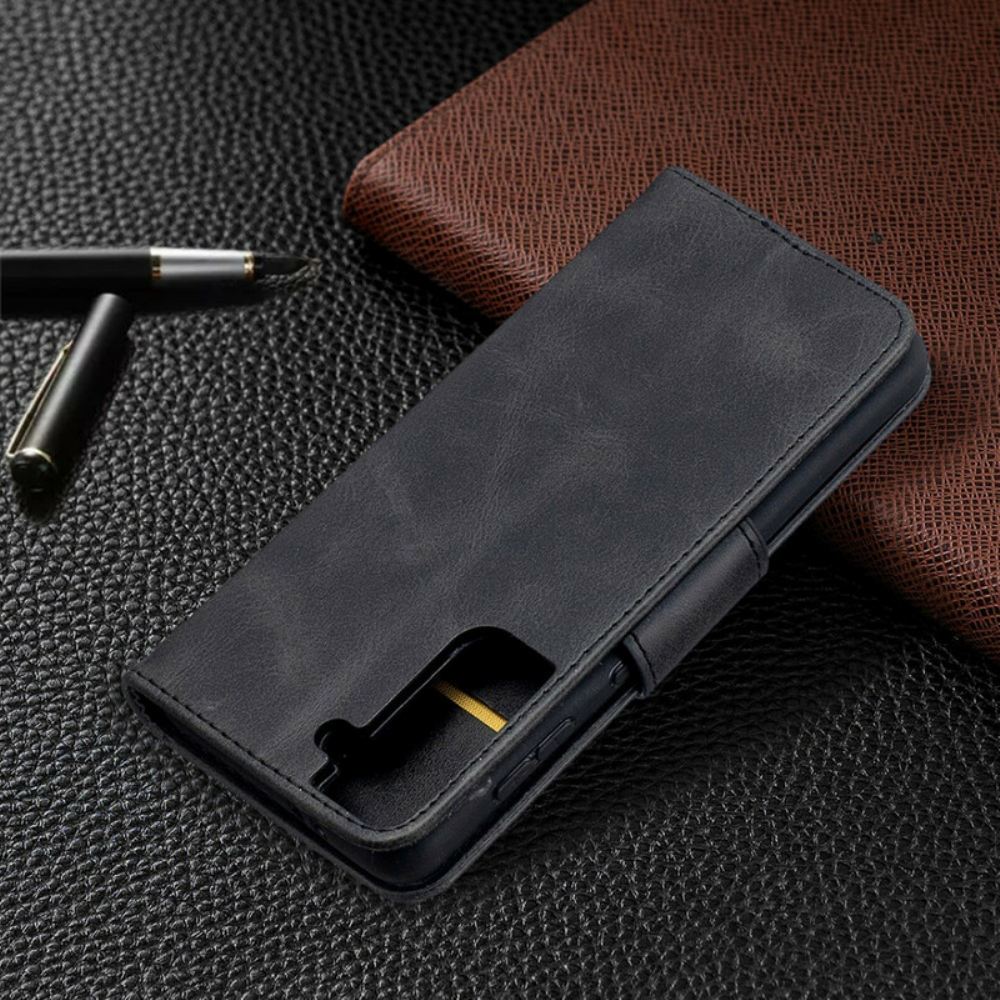 Flipové Pouzdro Na Samsung Galaxy S21 5G Kožené Pouzdro Hladká Šikmá Klapka