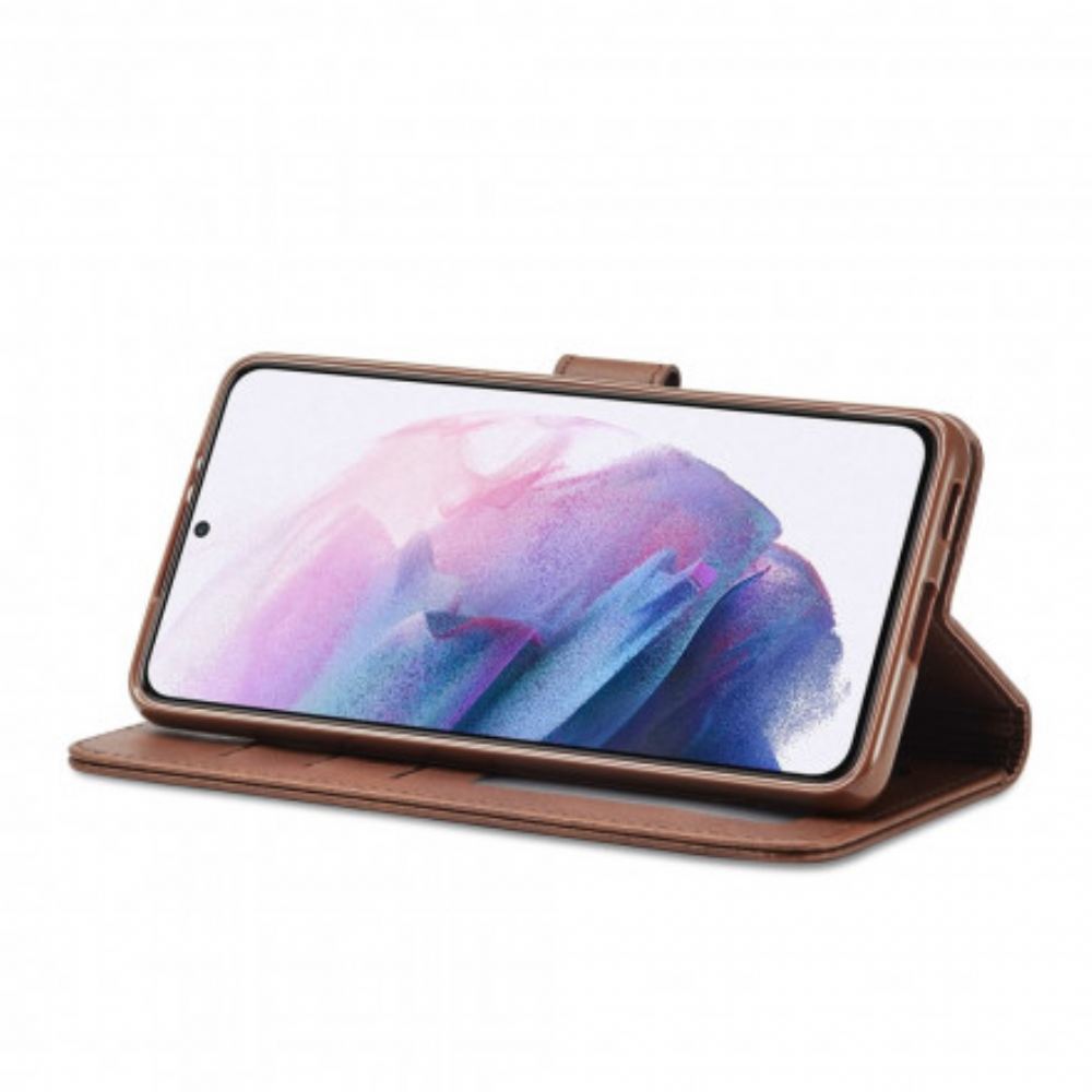 Flipové Pouzdro Na Samsung Galaxy S21 5G Kožený Efekt Lc.imeeke