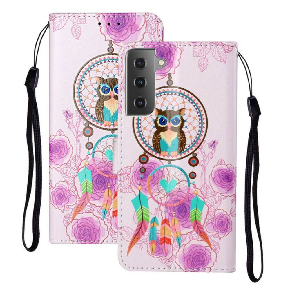 Flipové Pouzdro Na Samsung Galaxy S21 5G Královská Sova