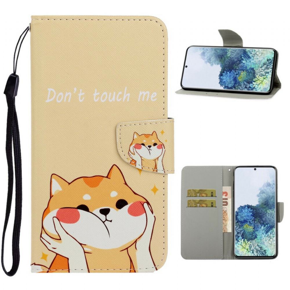 Flipové Pouzdro Na Samsung Galaxy S21 5G Na Lana Nedotýkej Se Mě Strappy Cat