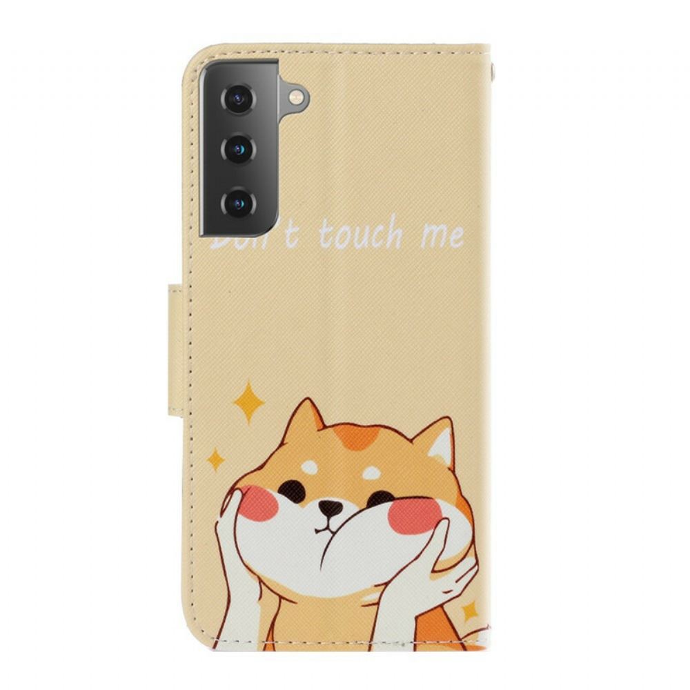 Flipové Pouzdro Na Samsung Galaxy S21 5G Na Lana Nedotýkej Se Mě Strappy Cat