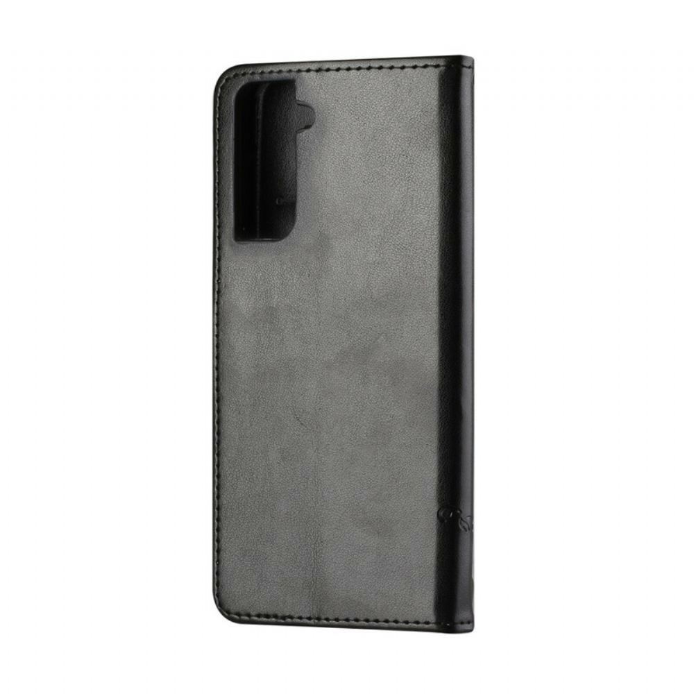 Flipové Pouzdro Na Samsung Galaxy S21 5G Na Lana Popruh S Motýly A Květinami