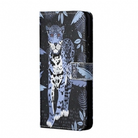 Flipové Pouzdro Na Samsung Galaxy S21 5G Na Lana Strappy Leopard
