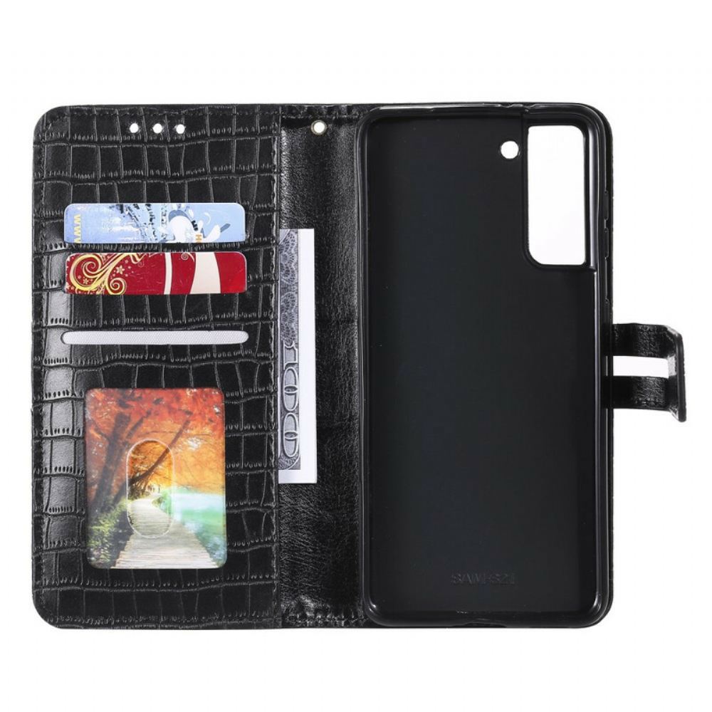 Flipové Pouzdro Na Samsung Galaxy S21 5G Úplně Croc