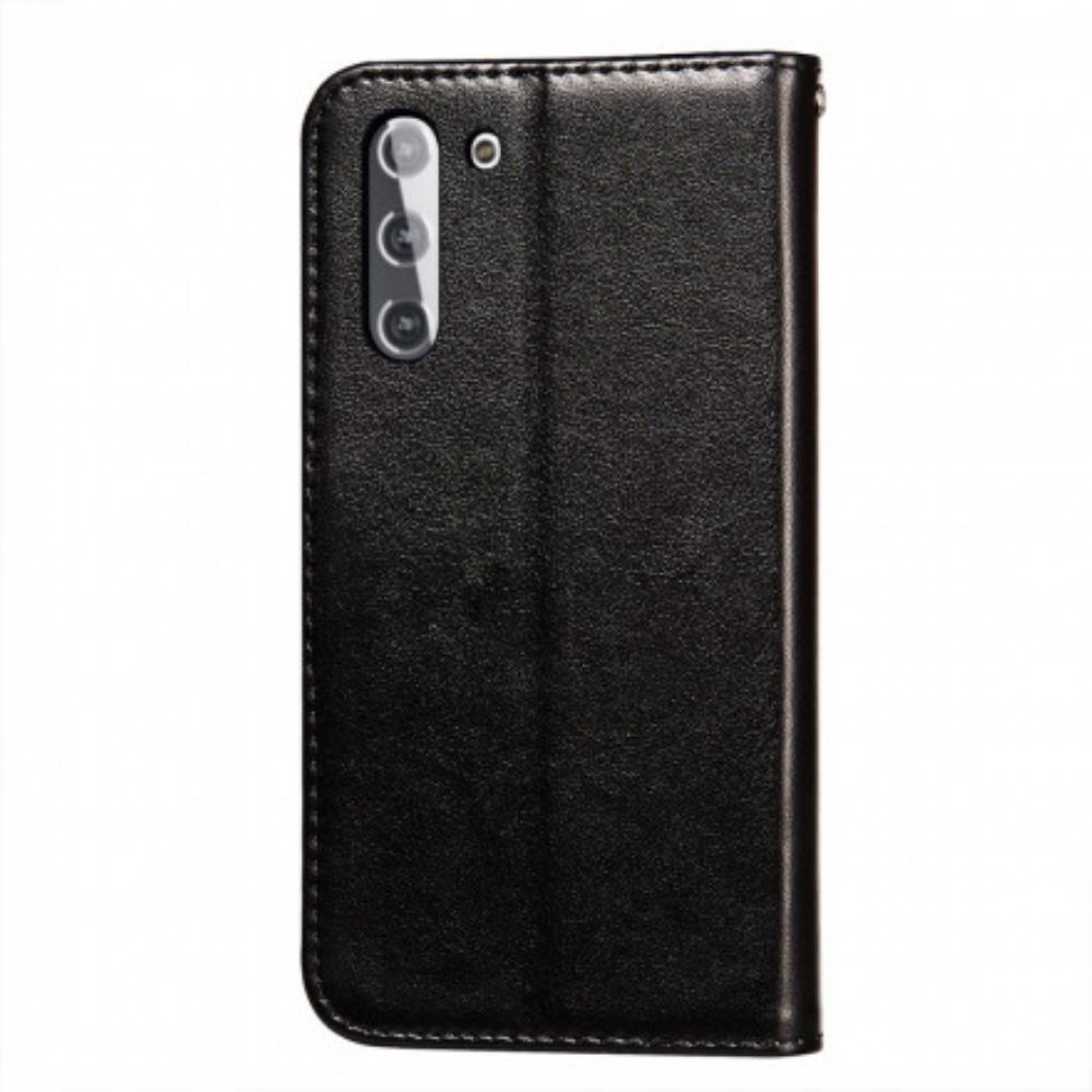 Kožené Pouzdro Na Samsung Galaxy S21 5G Bleskový Design S Koženým Efektem
