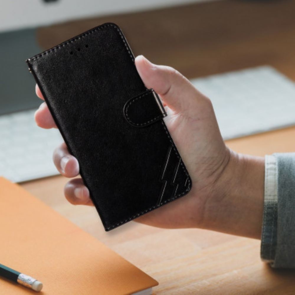 Kožené Pouzdro Na Samsung Galaxy S21 5G Bleskový Design S Koženým Efektem