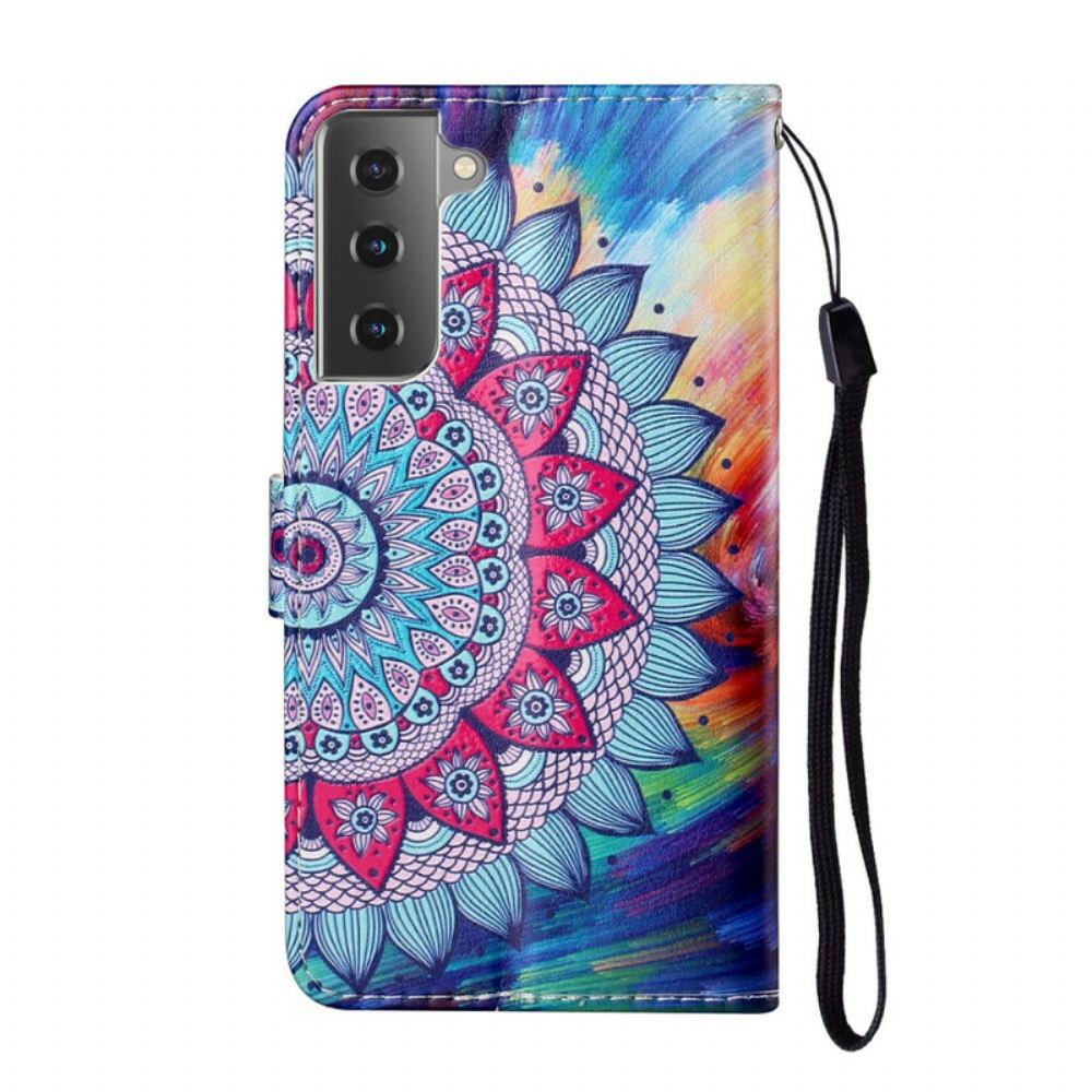 Kožené Pouzdro Na Samsung Galaxy S21 5G Král Mandala