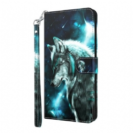 Kožené Pouzdro Na Samsung Galaxy S21 5G Majestátní Vlk