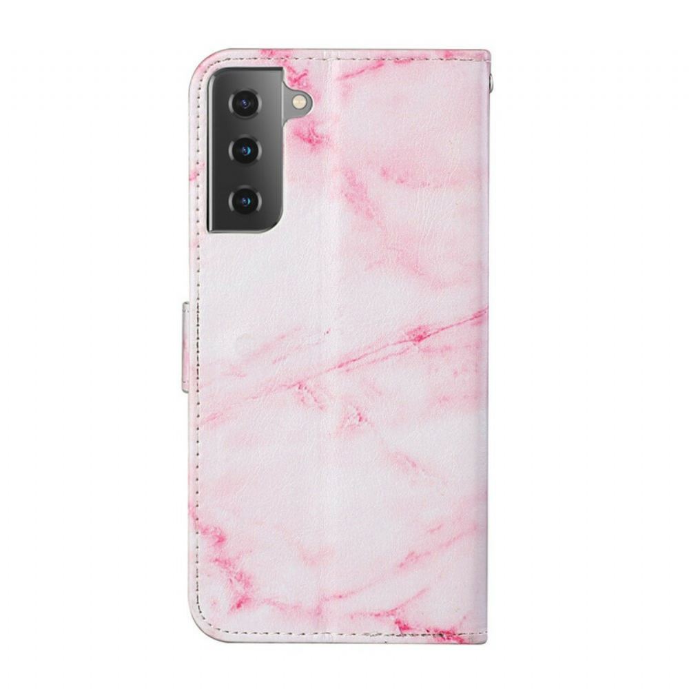 Kožené Pouzdro Na Samsung Galaxy S21 5G Mramor