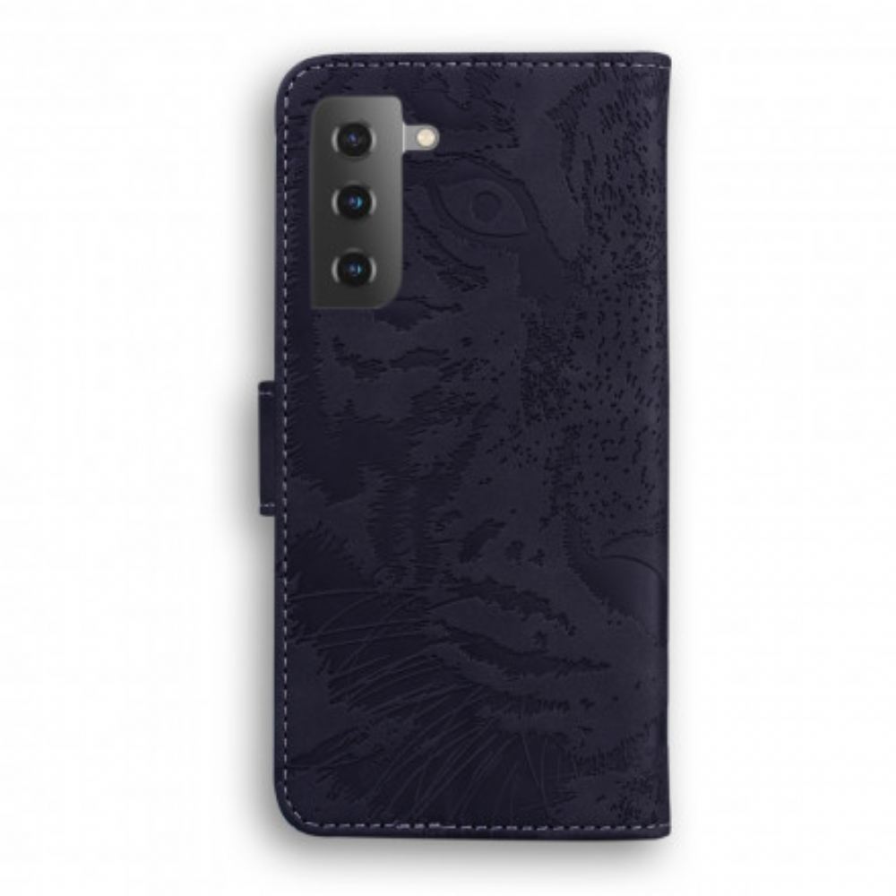 Kožené Pouzdro Na Samsung Galaxy S21 5G Tiger Face Print