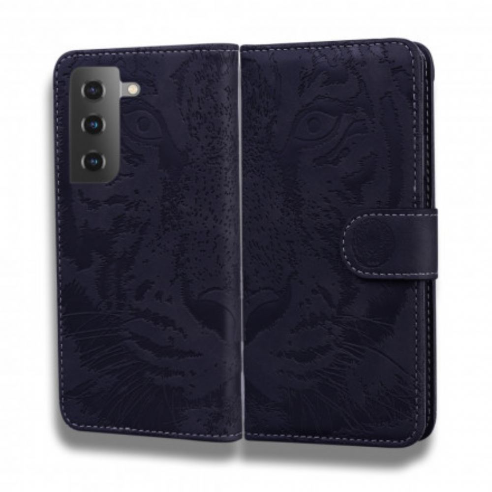 Kožené Pouzdro Na Samsung Galaxy S21 5G Tiger Face Print