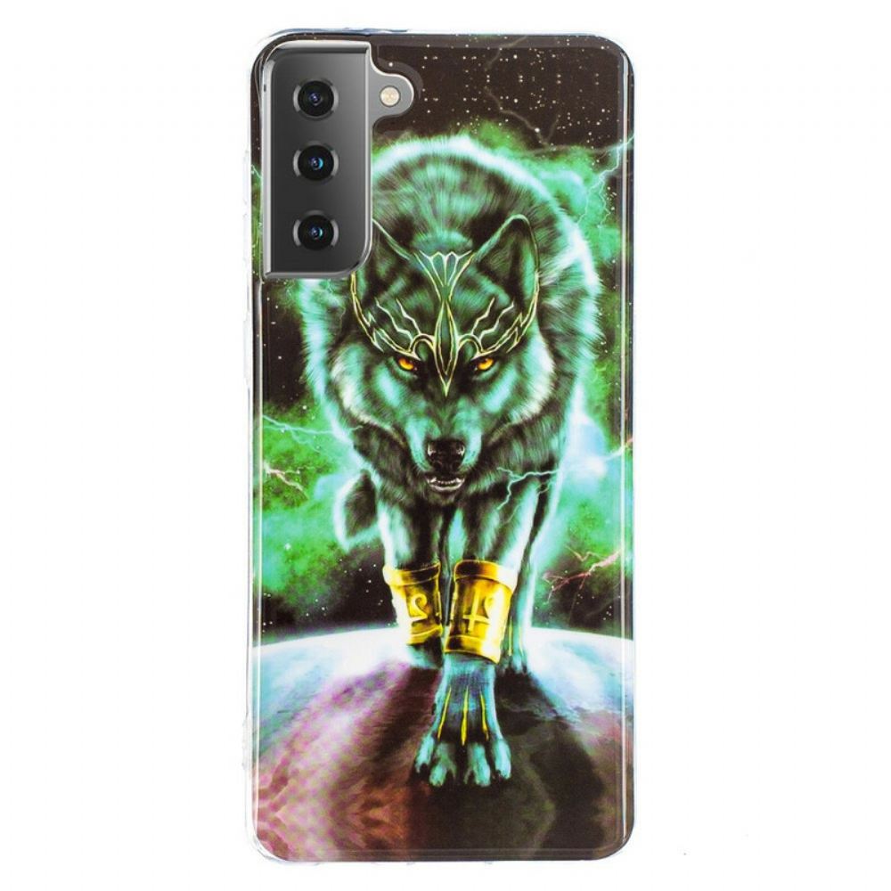 Kryt Na Samsung Galaxy S21 5G Fluorescenční Řada Wolf
