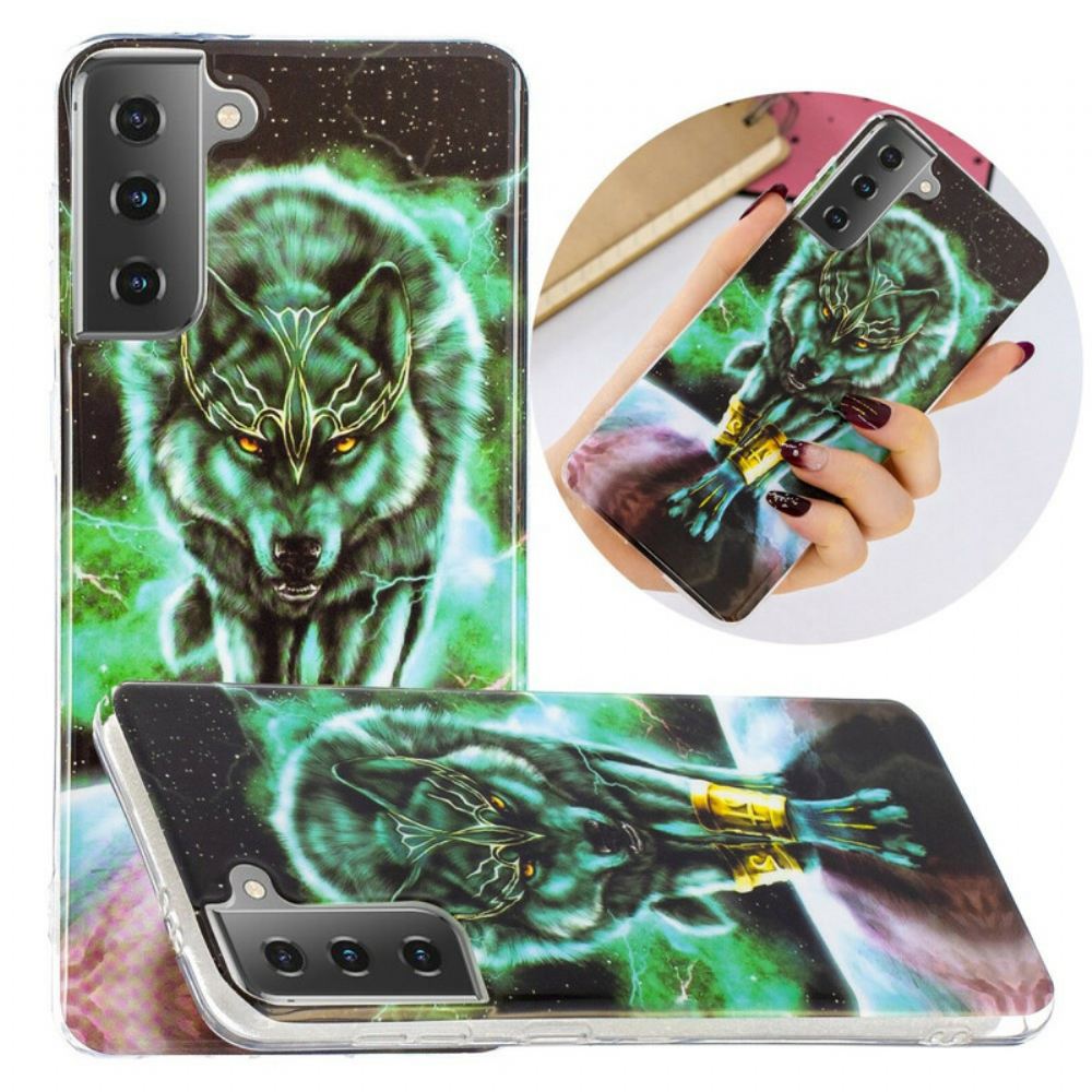 Kryt Na Samsung Galaxy S21 5G Fluorescenční Řada Wolf