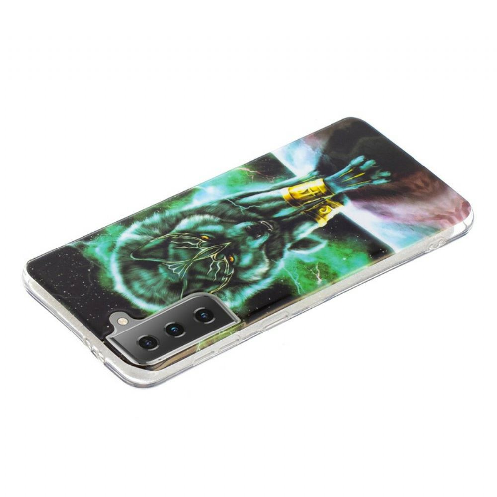 Kryt Na Samsung Galaxy S21 5G Fluorescenční Řada Wolf