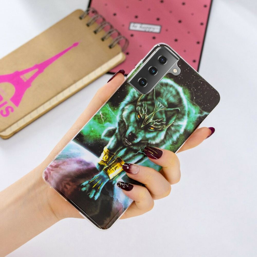 Kryt Na Samsung Galaxy S21 5G Fluorescenční Řada Wolf