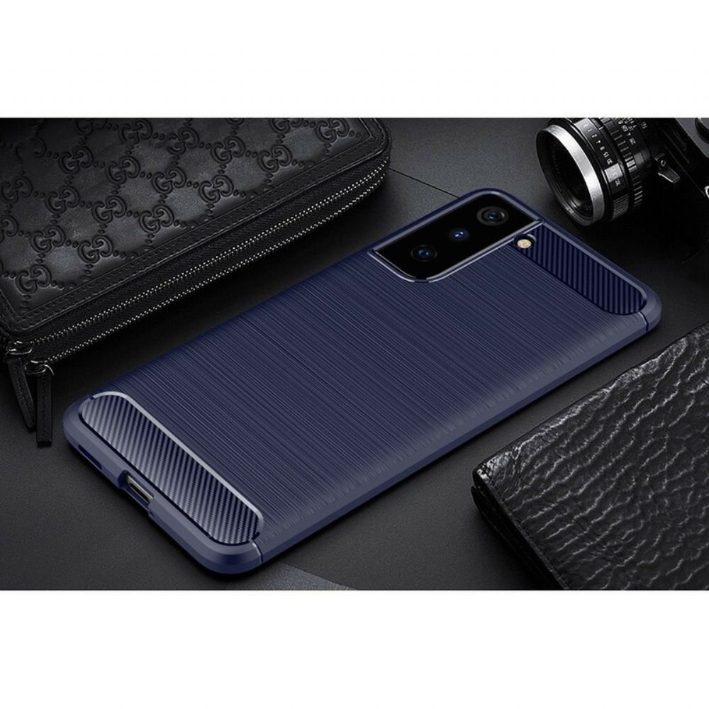 Kryt Na Samsung Galaxy S21 5G Kartáčované Uhlíkové Vlákno
