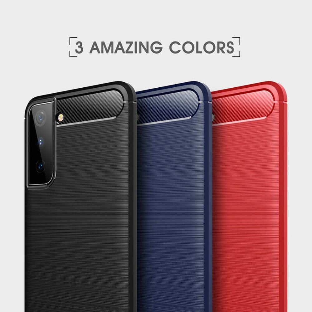 Kryt Na Samsung Galaxy S21 5G Kartáčované Uhlíkové Vlákno
