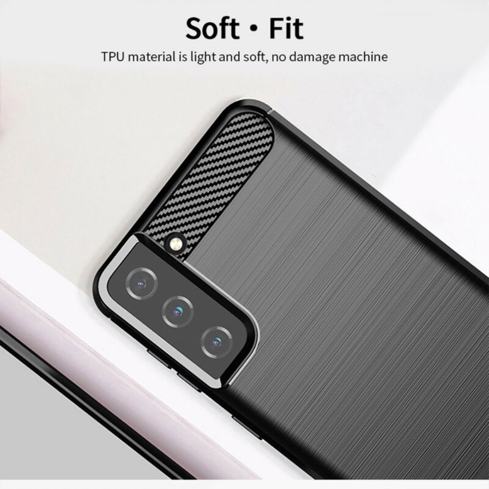 Kryt Na Samsung Galaxy S21 5G Mofi Kartáčované Uhlíkové Vlákno