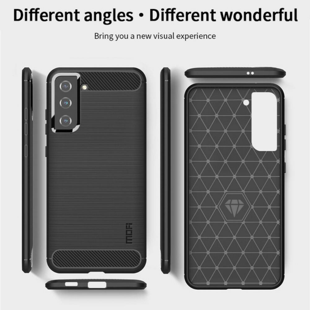 Kryt Na Samsung Galaxy S21 5G Mofi Kartáčované Uhlíkové Vlákno
