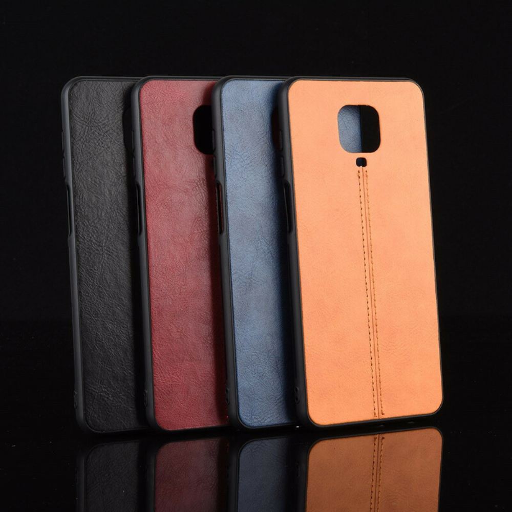 Kryt Na Xiaomi Redmi Note 9S / Note 9 Pro Efekt Švu Z Kůže