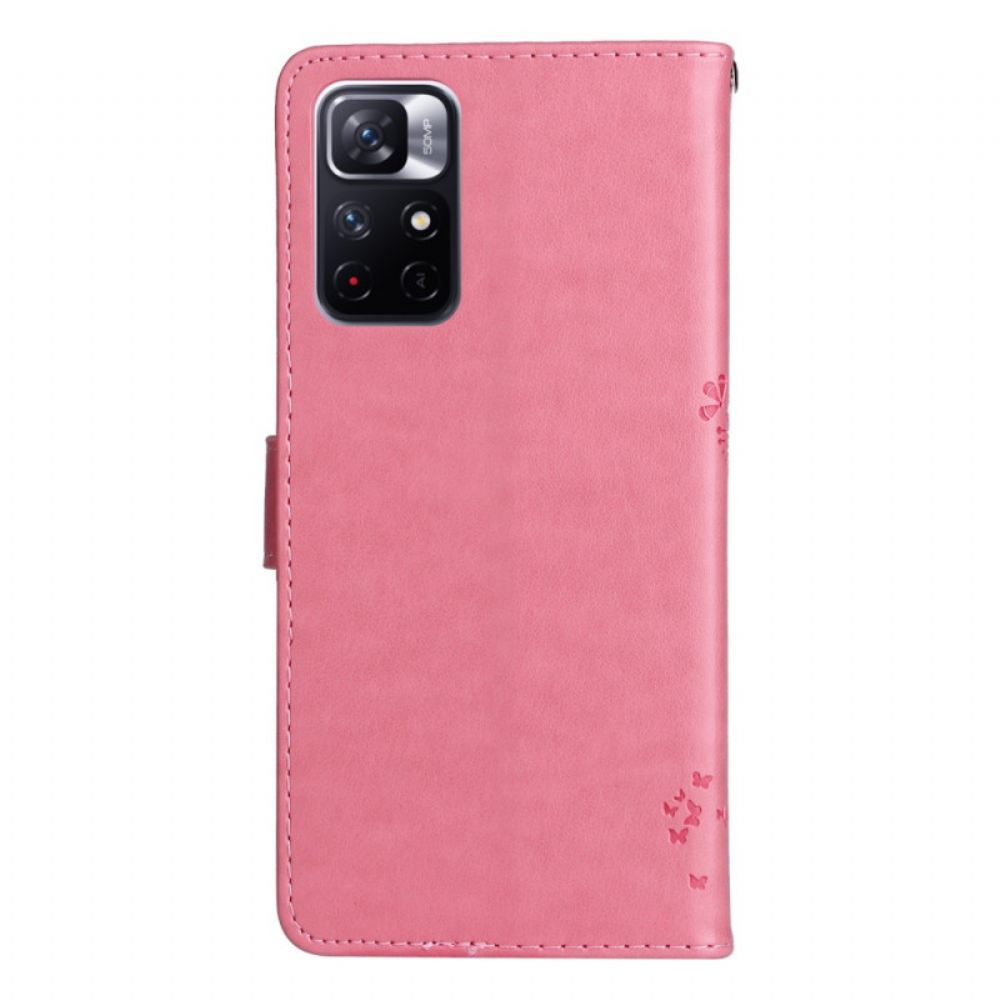 Kožené Pouzdro Na Poco M4 Pro 5G Na Lana Strom A Strappy Cat
