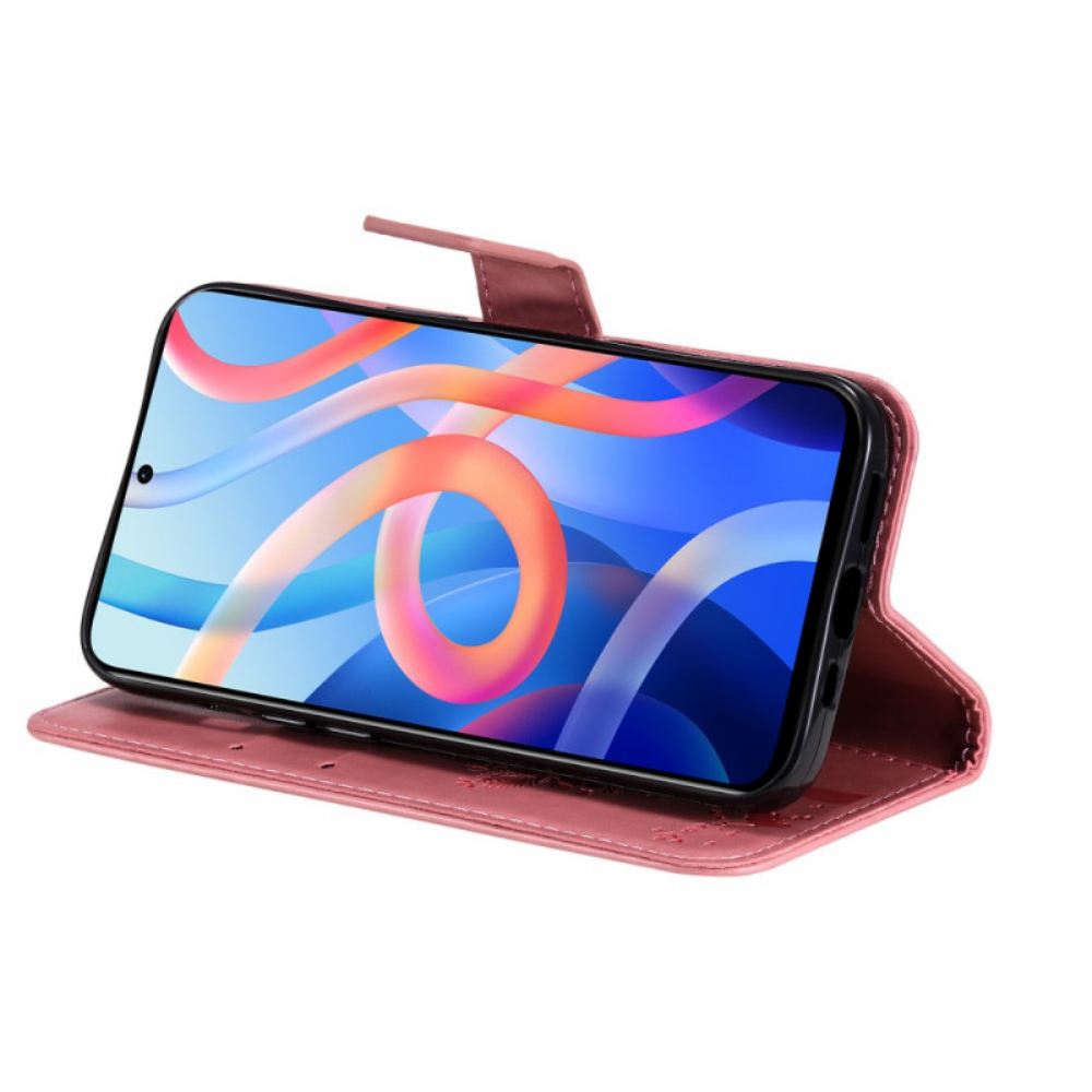 Kožené Pouzdro Na Poco M4 Pro 5G Na Lana Strom A Strappy Cat