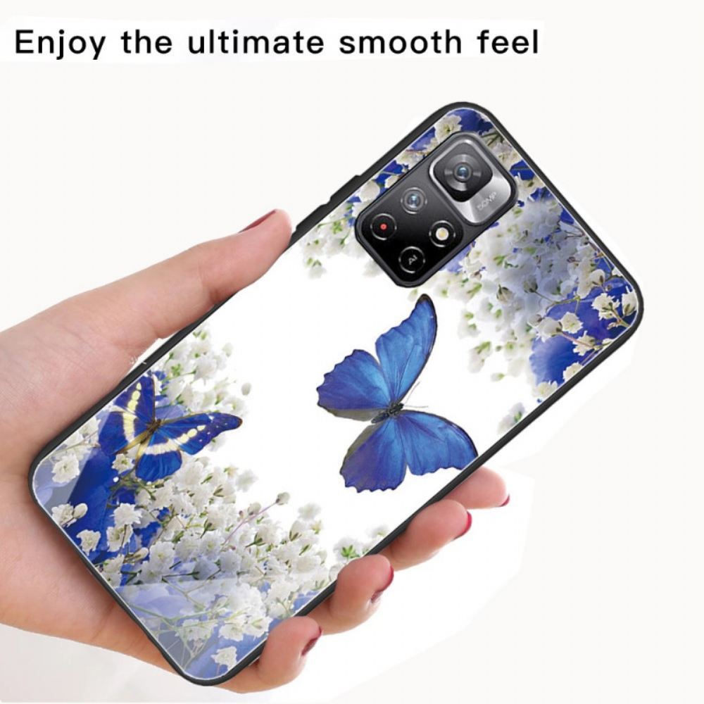 Kryt Na Poco M4 Pro 5G Design Motýlků Z Tvrzeného Skla