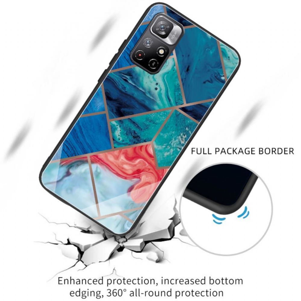 Kryt Na Poco M4 Pro 5G Geometrie Z Temperovaného Mramoru
