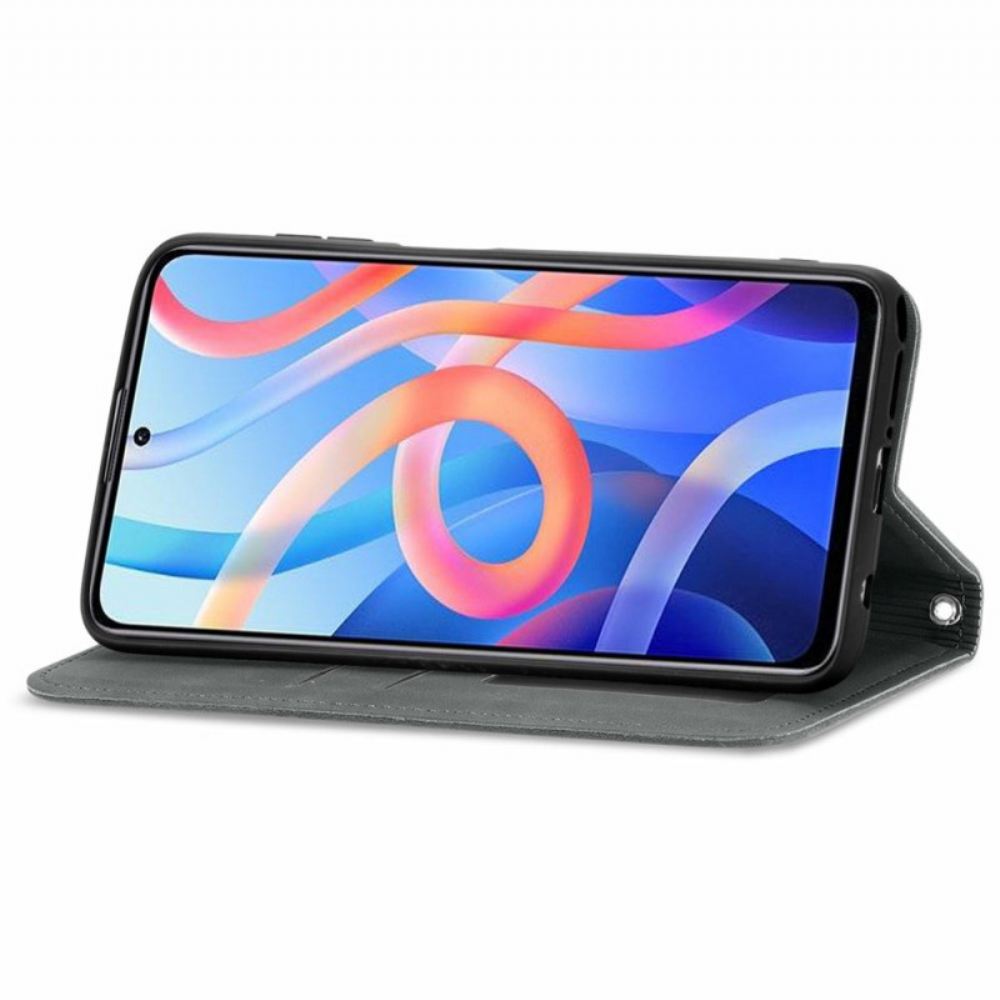 Kryty Na Mobil Na Poco M4 Pro 5G Flipové Pouzdro Klasický Dotyk S Pokožkou