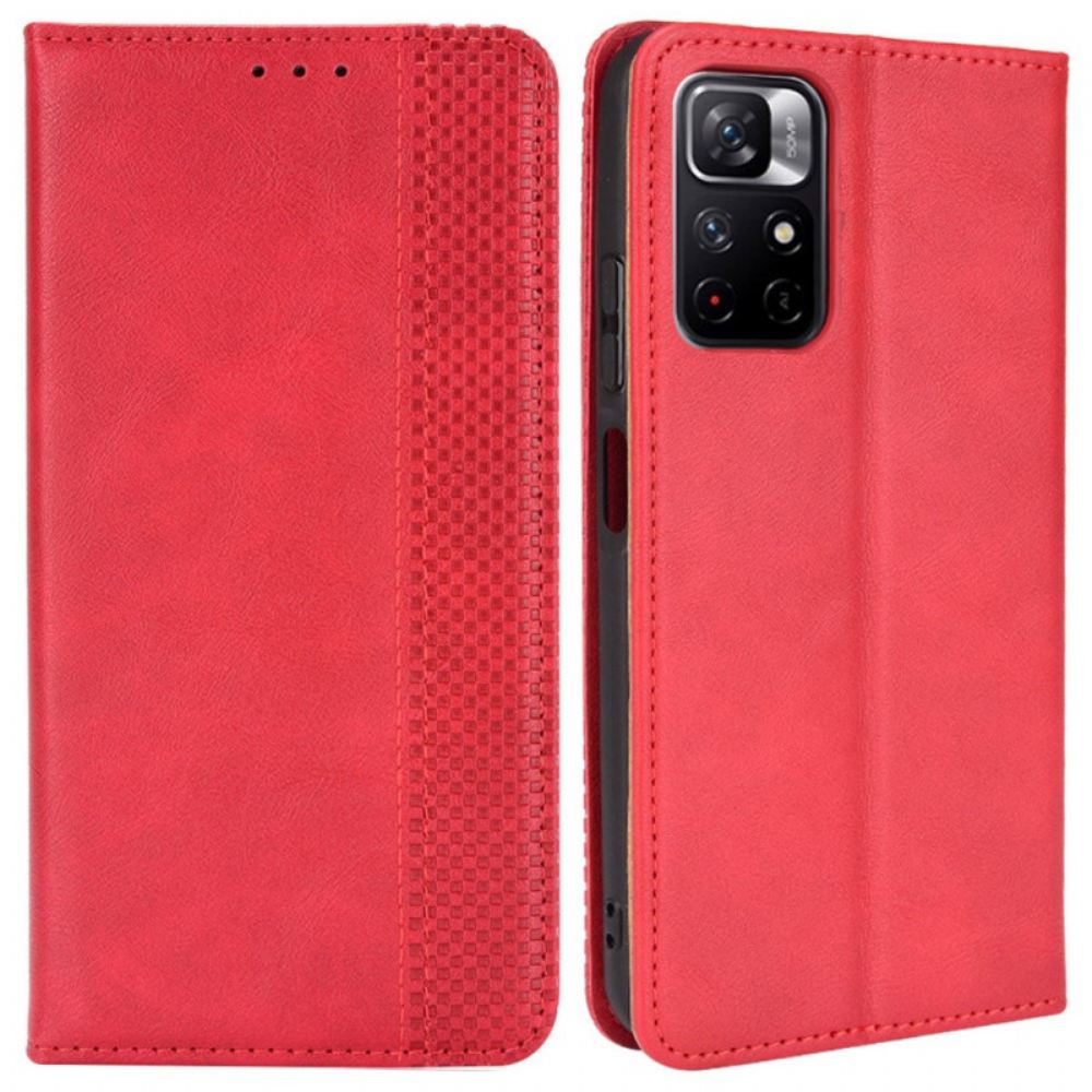 Kryty Na Mobil Na Poco M4 Pro 5G Flipové Pouzdro Stylizovaný Vintage Kožený Efekt