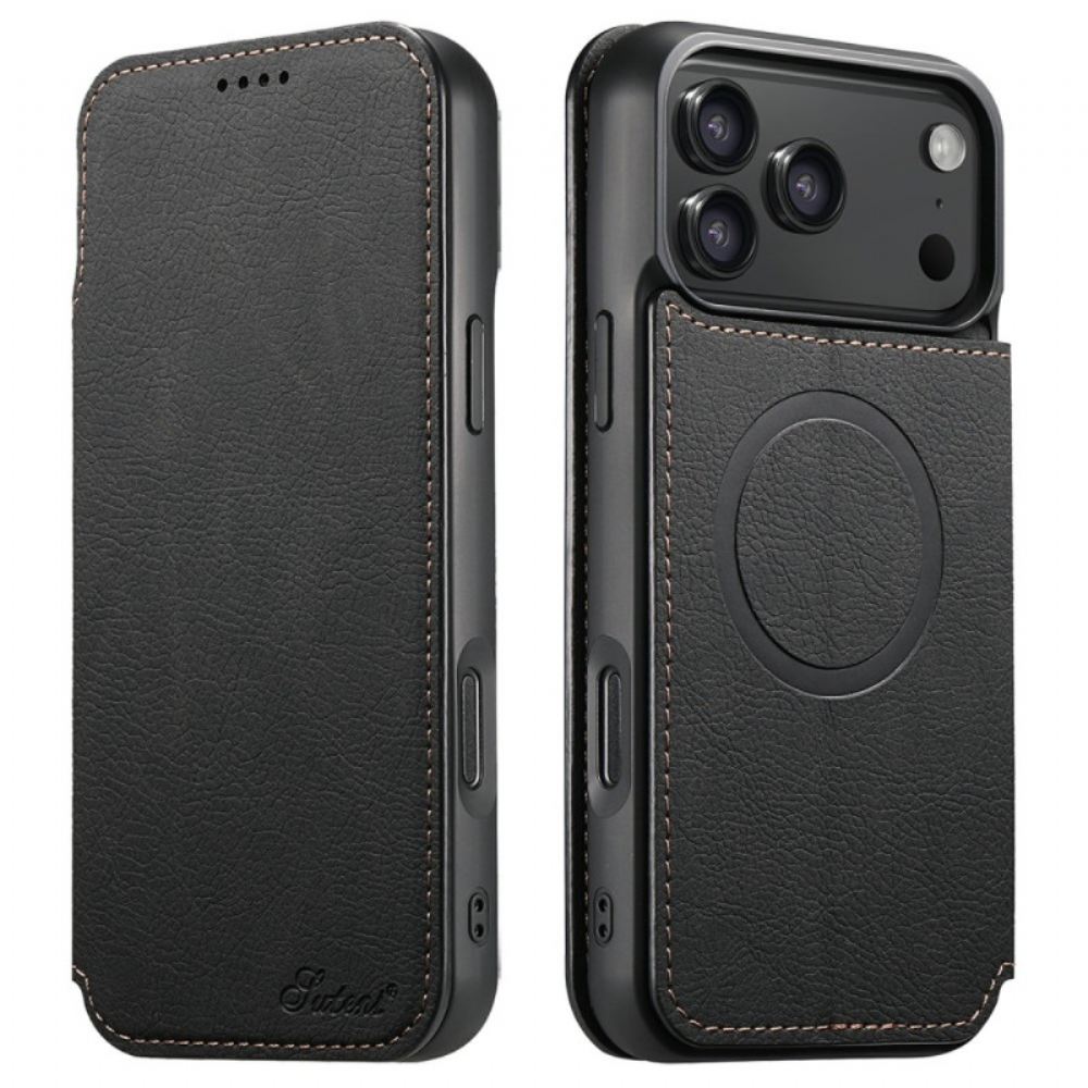 Kožené Pouzdro Folio Na iPhone 17 Pro Kompatibilní S Magsafe Vintage Design