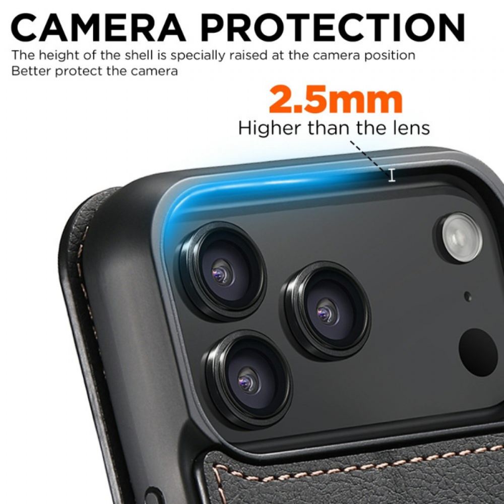 Kožené Pouzdro Folio Na iPhone 17 Pro Kompatibilní S Magsafe Vintage Design