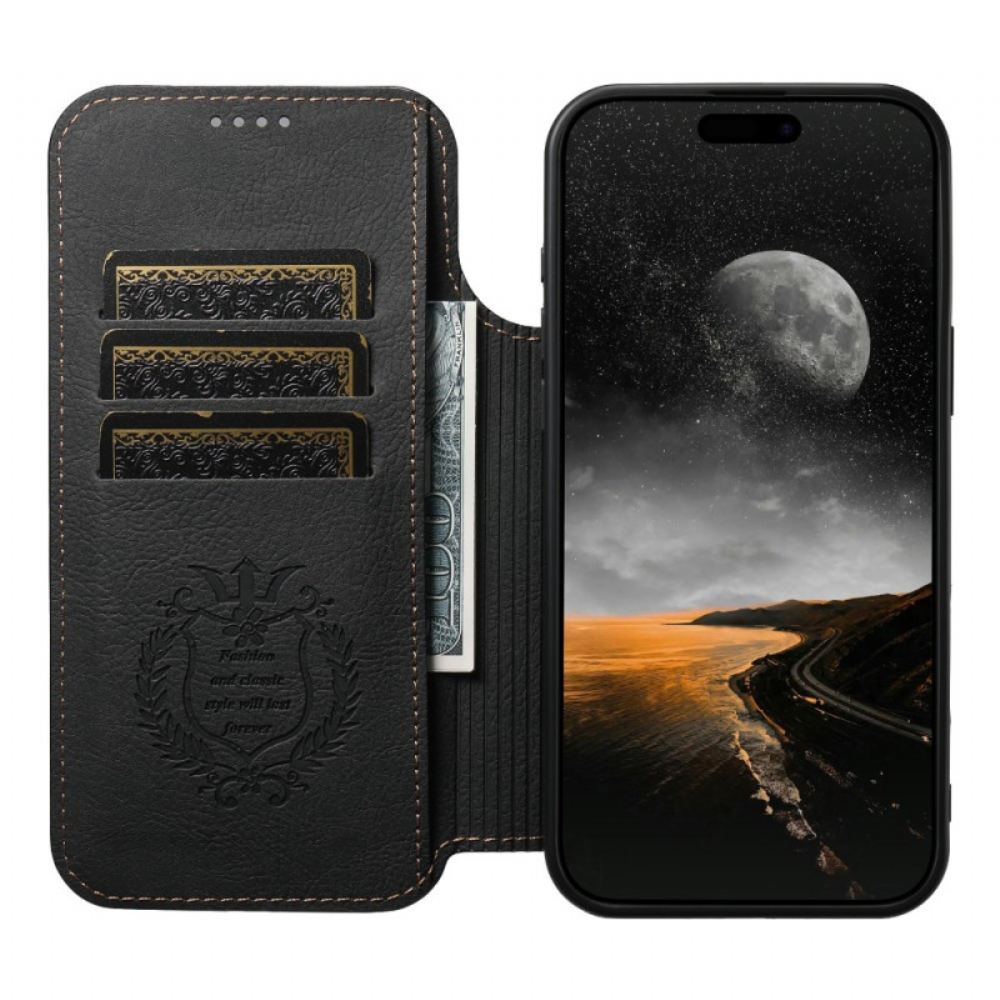 Kožené Pouzdro Folio Na iPhone 17 Pro Kompatibilní S Magsafe Vintage Design