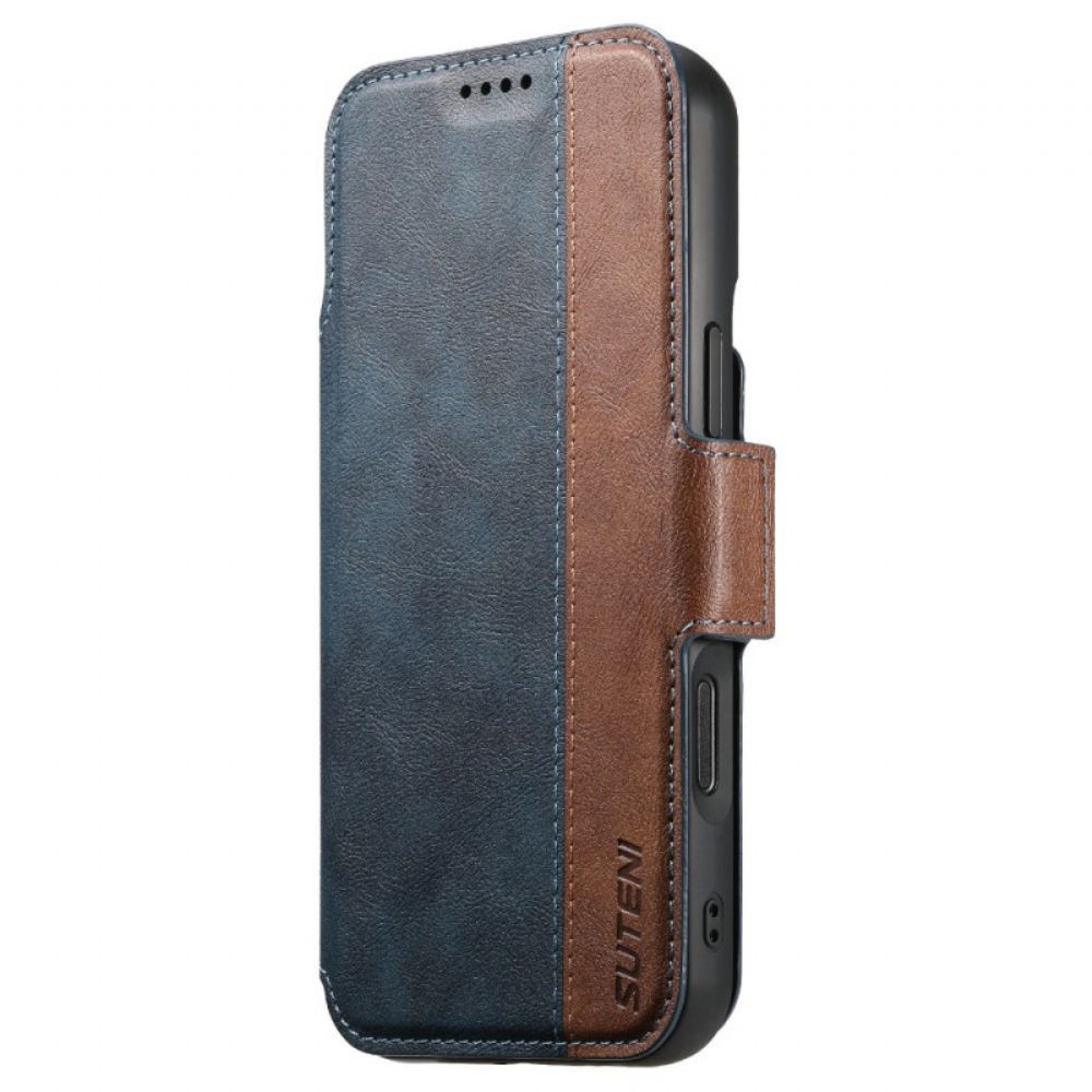 Kožený Kryt iPhone 17 Pro Dvoubarevné Odnímatelné Pouzdro Magsafe