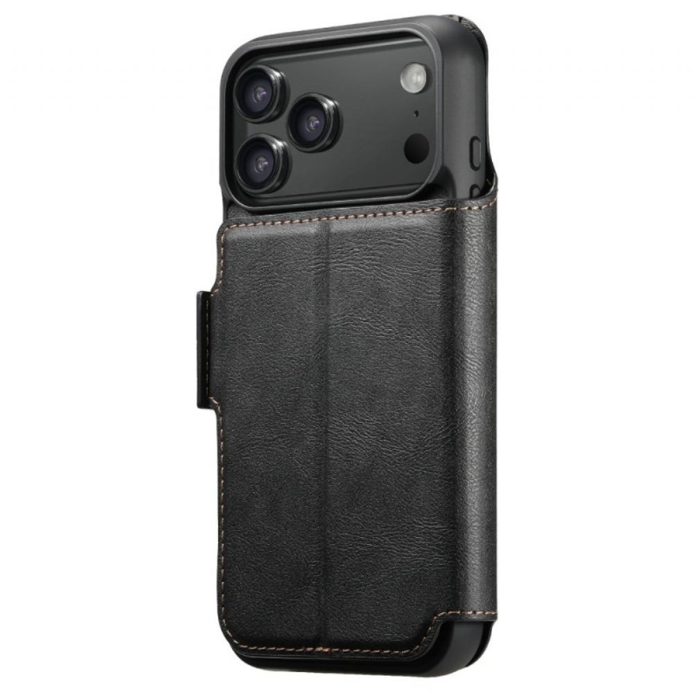 Kožený Kryt iPhone 17 Pro Dvoubarevné Odnímatelné Pouzdro Magsafe