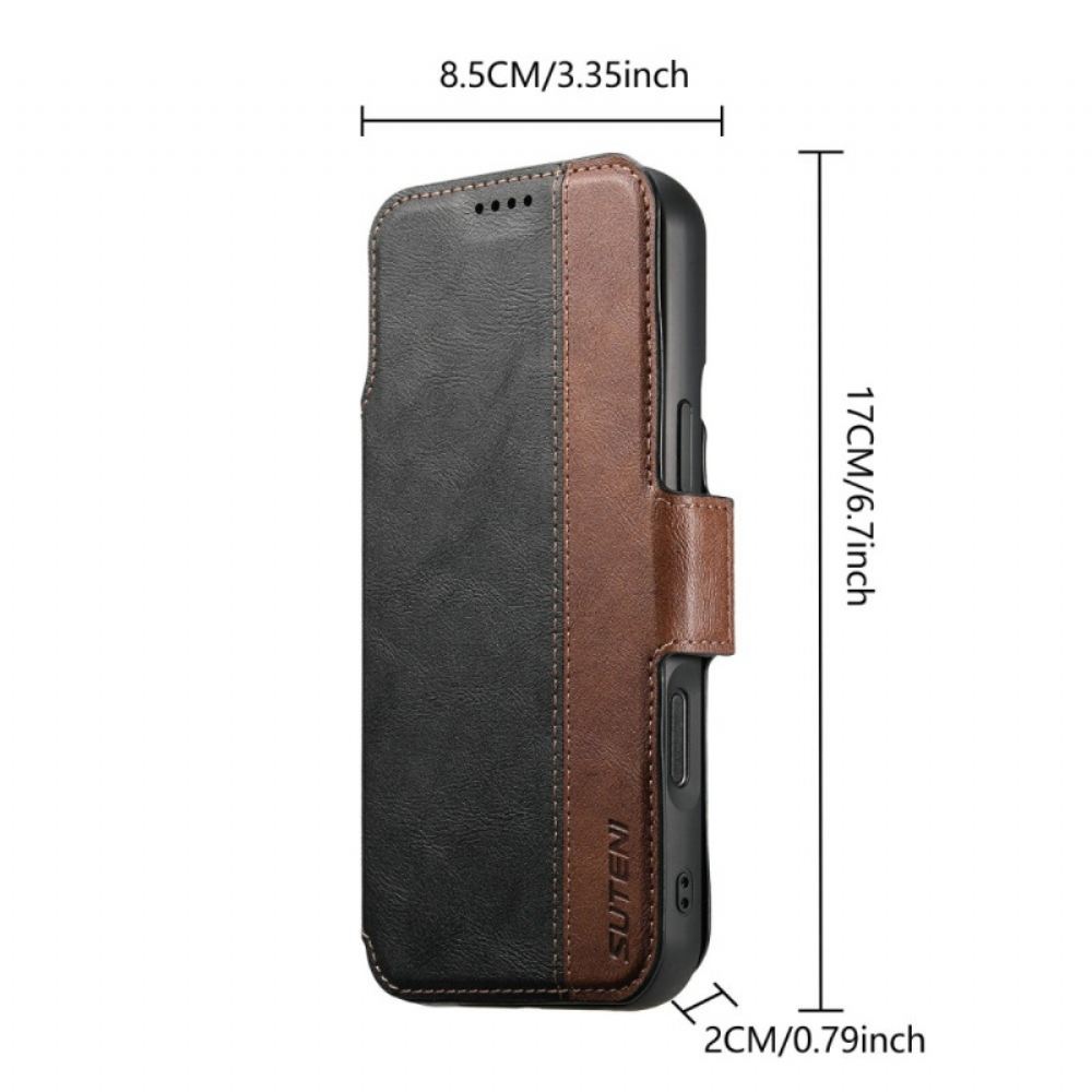 Kožený Kryt iPhone 17 Pro Dvoubarevné Odnímatelné Pouzdro Magsafe