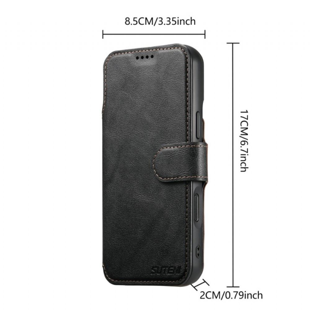 Kožený Kryt iPhone 17 Pro Magnetický S Retro Odnímatelným Pouzdrem