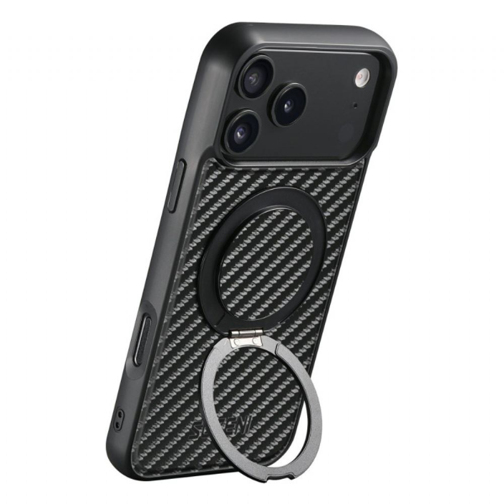 Kryt iPhone 17 Pro Otočný Držák Magsafe A Uhlíková Vlákna