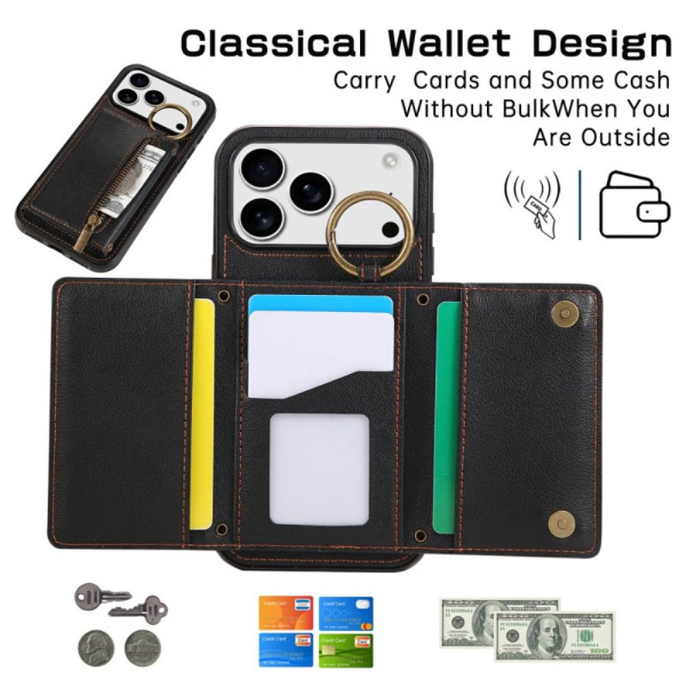 Kryt iPhone 17 Pro Peněženka S Ramenním Popruhem