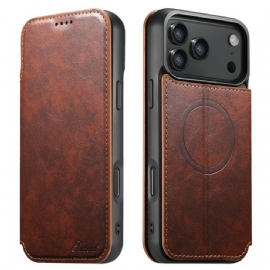 Peněženková Pouzdra iPhone 17 Pro Kompatibilní S Magsafe Kožený Efekt