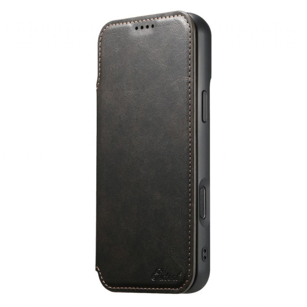 Peněženková Pouzdra iPhone 17 Pro Kompatibilní S Magsafe Kožený Efekt